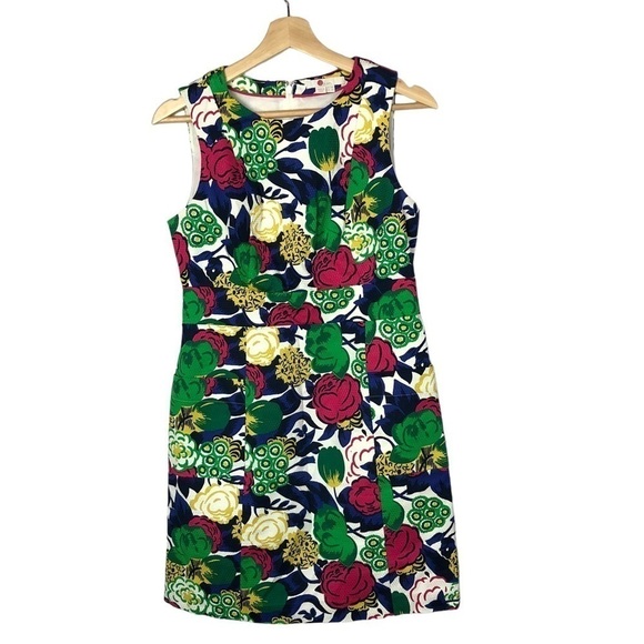 Boden Petite Retro Pocket Floral Sheath Mini Dress 6 - Picture 2 of 6